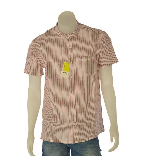 CAMICIA UOMO LOSAN MANICA CORTA COREANA TASCHINO LINO COTONE ART. LMNAP0102-26012