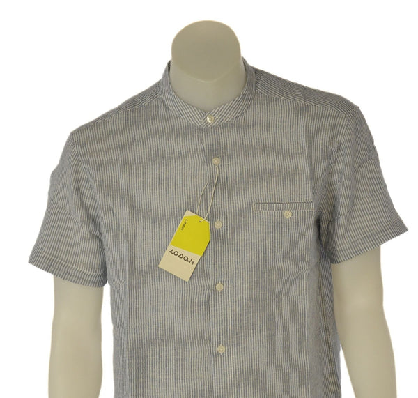 CAMICIA UOMO LOSAN COREANA MANICA CORTA RIGHE COTONE LINO TASCHINO ART. LMNAP0102-26013