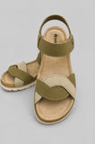 SANDALO DONNA INBLU ECOPELLE BICOLORE INTRECCIO STRAPPO REGOLABILE ART CN000056
