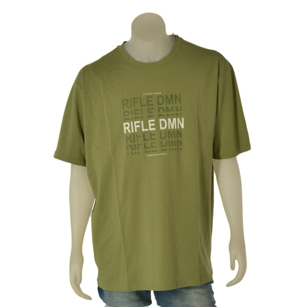 T-SHIRT UOMO RIFLE TAGLIE OVER GIROCOLLO STAMPA LOGO COTONE ART. ORFT601