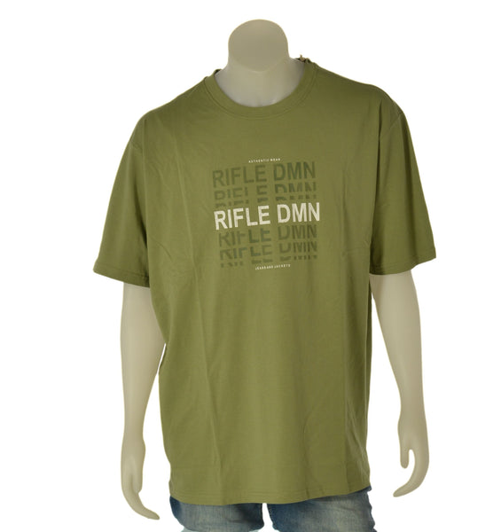 T-SHIRT UOMO RIFLE TAGLIE OVER GIROCOLLO STAMPA LOGO COTONE ART. ORFT601