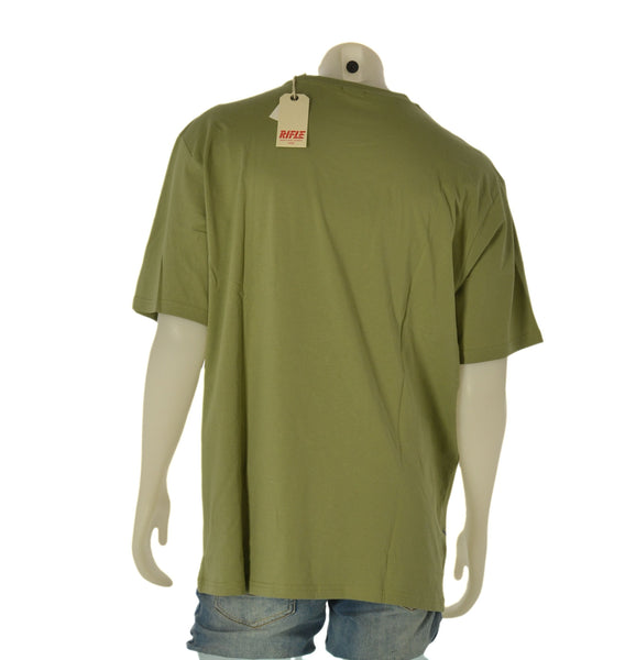 T-SHIRT UOMO RIFLE TAGLIE OVER GIROCOLLO STAMPA LOGO COTONE ART. ORFT601
