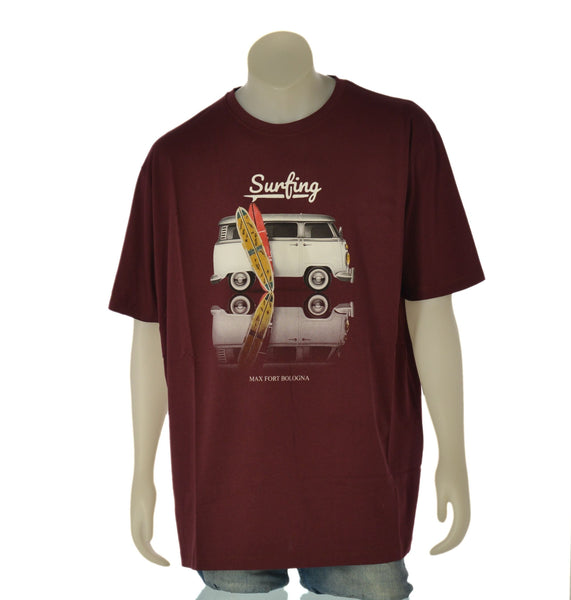T-SHIRT UOMO  MAXFORT TAGLIE OVER GIROCOLLO STAMPA COTONE ART. 43114