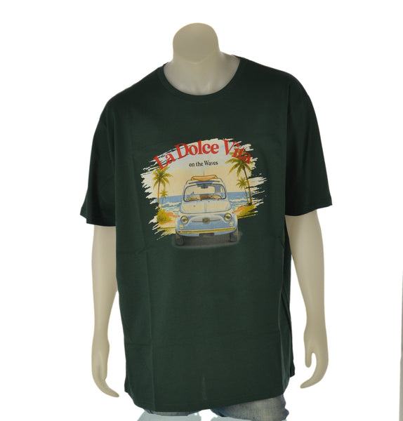 T-SHIRT UOMO MAXFORT TAGLIE OVER GIROCOLLO COTONE STAMPA ART. E2874