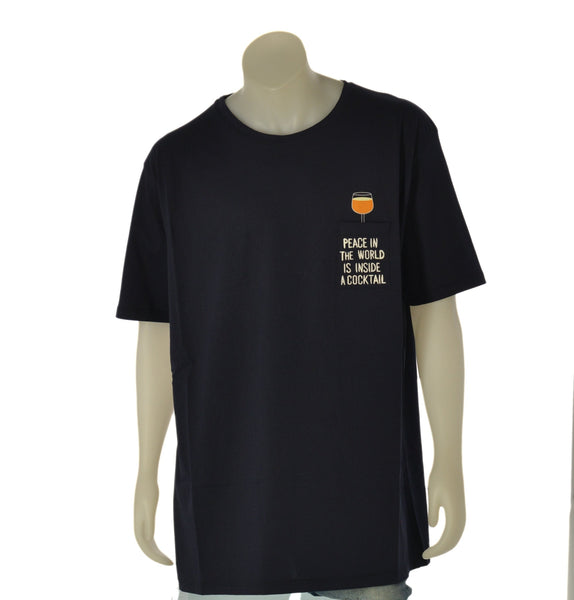 T-SHIRT  UOMO  MAXFORT TAGLIE OVER GIROCOLLO TASCHINO STAMPA COTONE ART. 43118