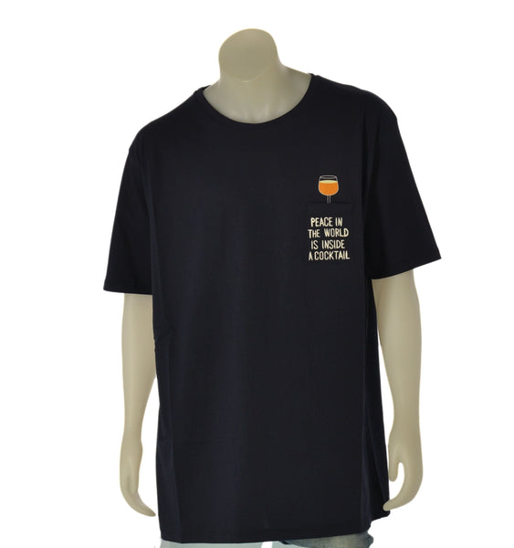 T-SHIRT  UOMO  MAXFORT TAGLIE OVER GIROCOLLO TASCHINO STAMPA COTONE ART. 43118