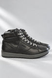 SCARPE UOMO NERO GIARDINI SNEAKERS ALTE IN PELLE CON ZIP ART. I601340U