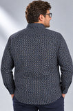 CAMICIA UOMO IL GRANCHIO TAGLIE OVER MICROFANTASIA TASCHNO MANICA LUNGA COTONE ART. KAL-DIPLO-ML-50