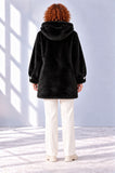 CAPPOTTO DONNA VIRGINIABLU TAGLIE OVER ECOPELLICCIA CAPPUCCIO TASCHE ART. CONF-SMILE-13M