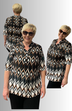 BLUSA DONNA BARBARELLA TAGLIE OVER FANTASI MANICA CORTA VISCOSA SPACCHI ART. 647
