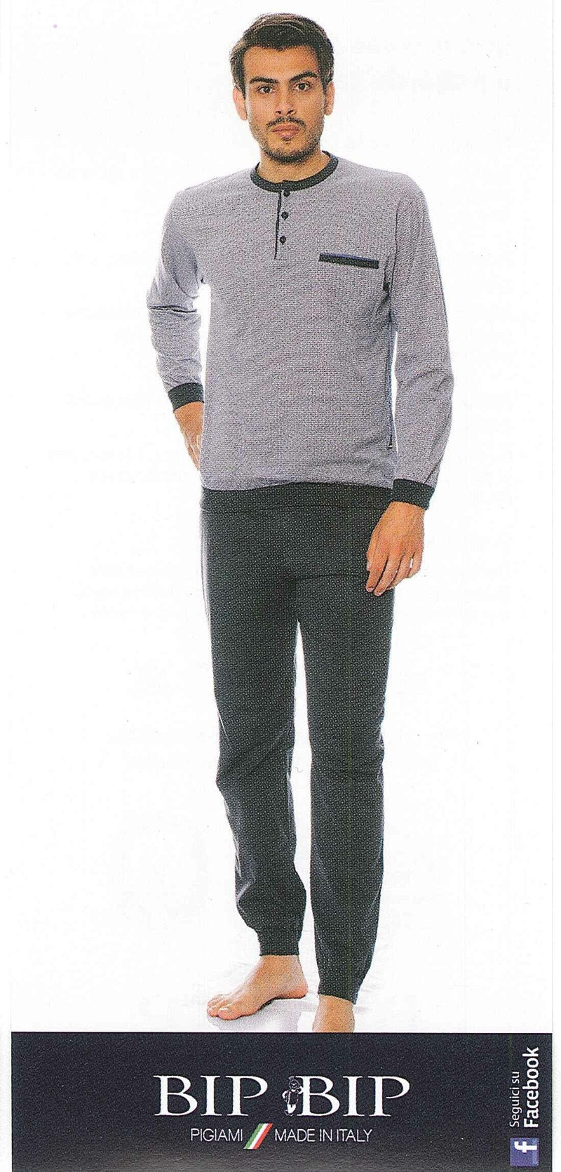 PIGIAMA UOMO RAGAZZO COTONE SERAFINO POLSINI TASCHINO FANTASIA BIP BIP ART.1466