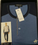 PIGIAMA UOMO RAGAZZO PUTO COTONE INSERTI CONTRASTO MARCA BIP BIP ART.1451