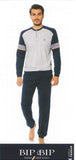 PIGIAMA UOMO RAGAZZO PUTO COTONE INSERTI CONTRASTO MARCA BIP BIP ART.1451