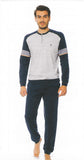 PIGIAMA UOMO RAGAZZO PUTO COTONE INSERTI CONTRASTO MARCA BIP BIP ART.1451