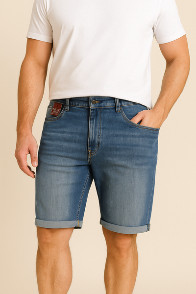 BERMUDA JEANS UOMO TAGLIE OVER CINQUE TASCHE ELASTICIZZATO ART. CONF-RIPUARI-89