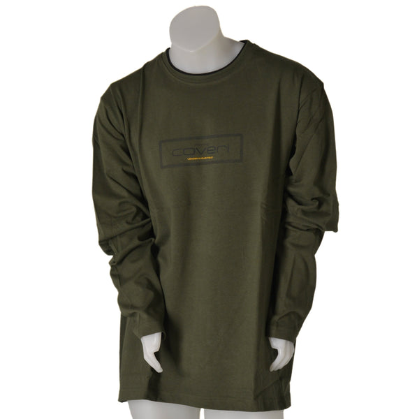 T-SHIRT UOMO CONFORMATA COTONE GIROCOLLO MANICA LUNGA STAMPA MARCA COVERI ART.OTJ3170