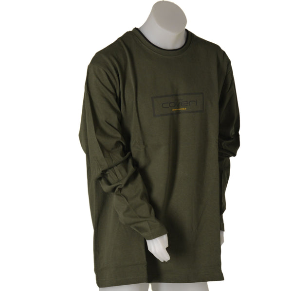 T-SHIRT UOMO CONFORMATA COTONE GIROCOLLO MANICA LUNGA STAMPA MARCA COVERI ART.OTJ3170