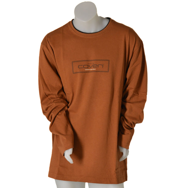 T-SHIRT UOMO CONFORMATA COTONE GIROCOLLO MANICA LUNGA STAMPA MARCA COVERI ART.OTJ3170