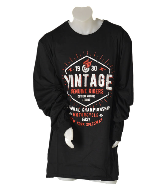 T-SHIRT UOMO CONFORMATA COTONE GIROCOLLO MANICA LUNGA POLSINI STAMPA MARCA MAXFORT ART.E2135
