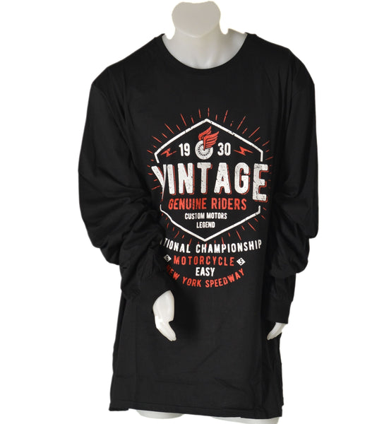 T-SHIRT UOMO CONFORMATA COTONE GIROCOLLO MANICA LUNGA POLSINI STAMPA MARCA MAXFORT ART.E2135