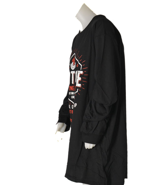 T-SHIRT UOMO CONFORMATA COTONE GIROCOLLO MANICA LUNGA POLSINI STAMPA MARCA MAXFORT ART.E2135