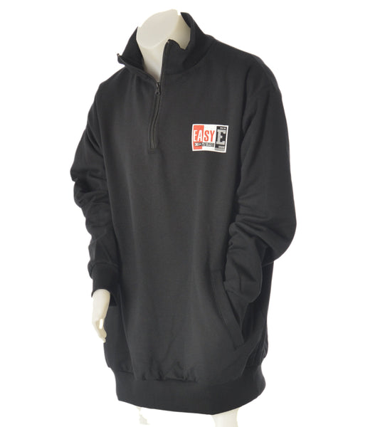 FELPA UOMO CONFORMATA MEZZA ZIP POLSINI FASCIA TASCHE STAMPA MARCA MAXFORT ART.E2140