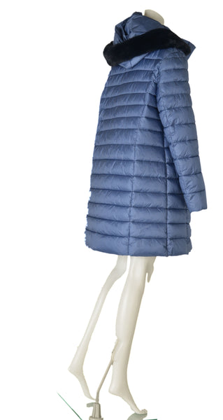 GIACCONE DONNA CONFORMATO ZIP BOTTONI CAPPUCCIO ECOPELLICCIA TASCHE  MARCA FOUR STREETS ART.T251SP