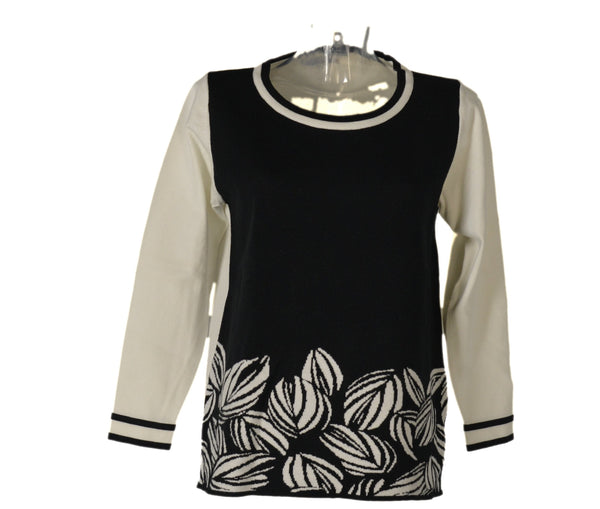 MAGLIONE DONNA GIROCOLLO RIGHE FANTASIA MARCA DONNA AMICA ART.8115
