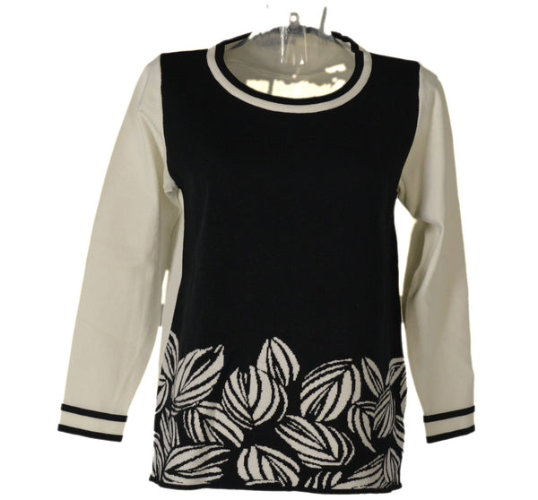 MAGLIONE DONNA GIROCOLLO RIGHE FANTASIA MARCA DONNA AMICA ART.8115