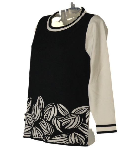 MAGLIONE DONNA GIROCOLLO RIGHE FANTASIA MARCA DONNA AMICA ART.8115