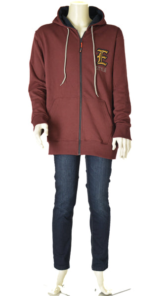 FELPA UOMO CONFORMATA ZIP CAPPUCCIO POLSINI FASCIA STAMPA MARCA MAX FORT ART.E2124370