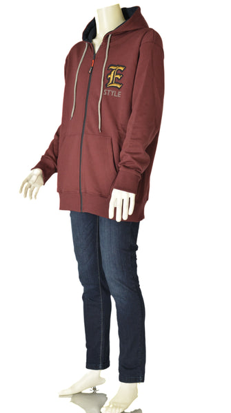FELPA UOMO CONFORMATA ZIP CAPPUCCIO POLSINI FASCIA STAMPA MARCA MAX FORT ART.E2124370
