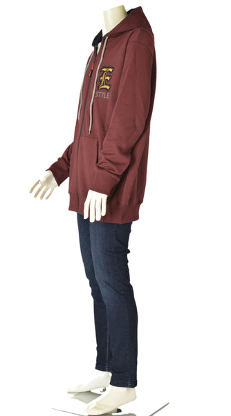 FELPA UOMO CONFORMATA ZIP CAPPUCCIO POLSINI FASCIA STAMPA MARCA MAX FORT ART.E2124370