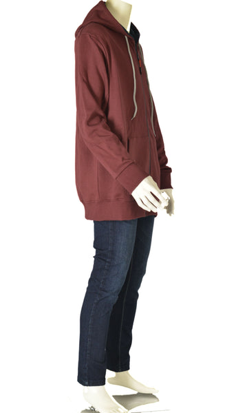 FELPA UOMO CONFORMATA ZIP CAPPUCCIO POLSINI FASCIA STAMPA MARCA MAX FORT ART.E2124370