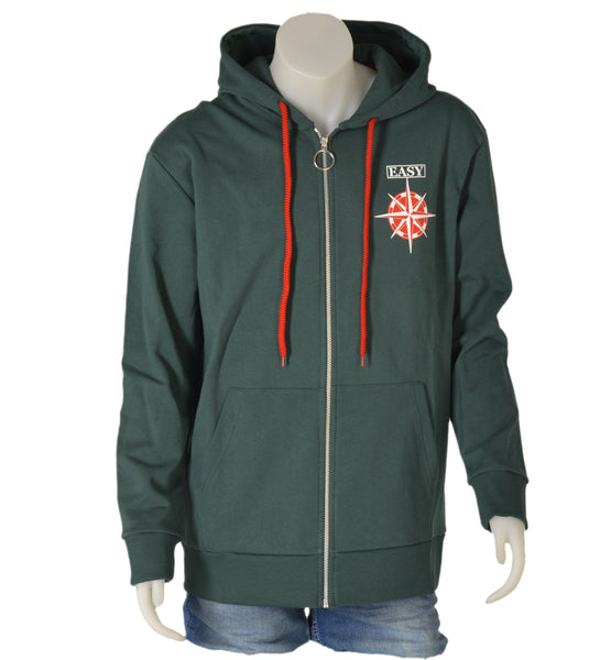 FELPA UOMO CONFORMATA COTONE ZIP CAPPUCCIO POLSINI FASCIA TASCHE MARCA MAXFORT ART. E2234550