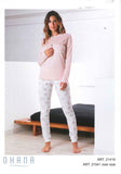 PIGIAMA DONNA RAGAZZA SERAFINO PURO COTONE FIORI POLSINI MARCA OHANA ART. 21418
