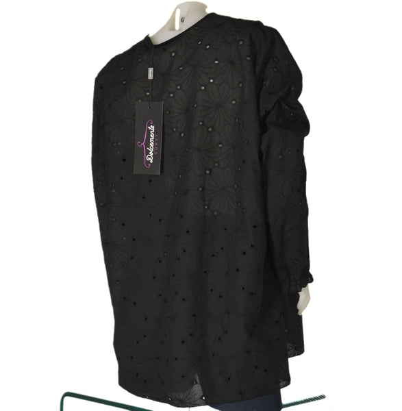 CASACCA DONNA CONFORMATA COTONE SCOLLO MANICA LUNGA MACRAME' MARCA DOLCEMENTE ART. 6030B