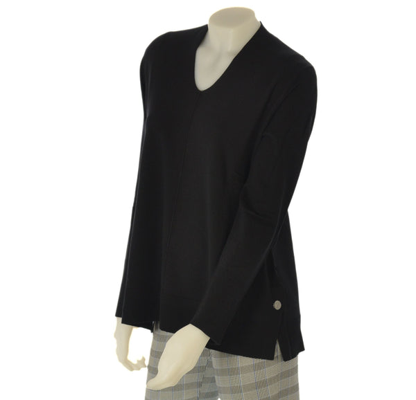 MAGLIONE CONNA CALIBRATO SCOLLO POLSINI SPACCHETTI MORBIDO MARCA LUISA VIOLA ART. M418L006643N