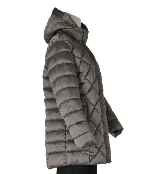 GIACCONE DONNA CONFORMATO ZIP BOTTONI TASCHE CAPPUCCIO MARCA VIRGINIA BLU ART. CONF-PIERA-51M