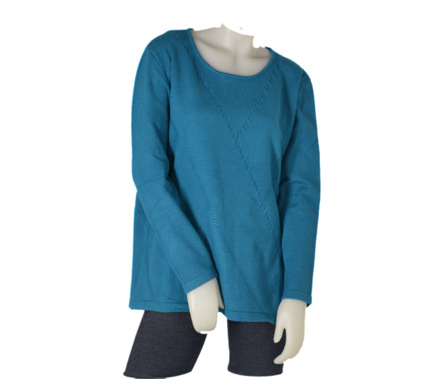 MAGLIONE DONNA CONFORMATO GIROCOLLO LAVORATO SPACCHETTI MARCA SILCO GAIA PIU ART. 401