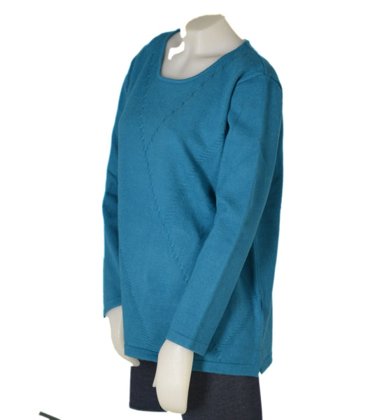MAGLIONE DONNA CONFORMATO GIROCOLLO LAVORATO SPACCHETTI MARCA SILCO GAIA PIU ART. 401