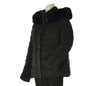 GIACCONE DONNA CONFORMATO ZIP BOTTONI POLSINO TASCHE ECOPELLICCIA CAPPUCCIO LAVORATO MARCA VIRGINIABLU ART. CONF-AVA-11C