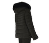 GIACCONE DONNA CONFORMATO ZIP BOTTONI POLSINO TASCHE ECOPELLICCIA CAPPUCCIO LAVORATO MARCA VIRGINIABLU ART. CONF-AVA-11C