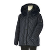 GIACCONE DONNA CONFORMATO ZIP BOTTONI TASCHE CAPPUCCIO ECOPELLICCIA LAVORATO MARCA VIRGINIABLU ART. CONF-REBECCA-41C