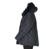 GIACCONE DONNA CONFORMATO ZIP BOTTONI TASCHE CAPPUCCIO ECOPELLICCIA LAVORATO MARCA VIRGINIABLU ART. CONF-REBECCA-41C
