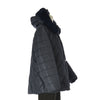 GIACCONE DONNA CONFORMATO ZIP BOTTONI TASCHE CAPPUCCIO ECOPELLICCIA LAVORATO MARCA VIRGINIABLU ART. CONF-REBECCA-41C