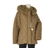 GIACCONE DONNA CONFORMATO ZIP BOTTONI TASCHE CAPPUCCIO ECOPELLICCIA LAVORATO MARCA VIRGINIABLU ART. CONF-REBECCA-41C