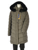 GIACCONE DONNA CONFORMATO ZIP AUTOMATICI TASCHE CAPPUCCIO ECOPELLICCIA MARCA VIRGINIA BLU ART CONF-GISELLA-42L