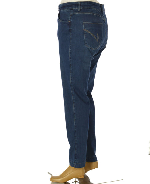 JEANS DONNA CONFORMATO ZIP BOTTONE PASSANTI TASCHE TRE QUARTI SPACCHETTI MARCA EMANUELA COSTA ART. FC9084