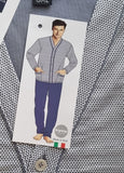 PIGIAMA APERTO UOMO CALIBRATO TASCHE PURO COTONE MARCA BIPBIP ART. 3750